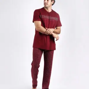 Pijama de manga corta y pantalón largo de hombre. Pijamas Antonio Miro