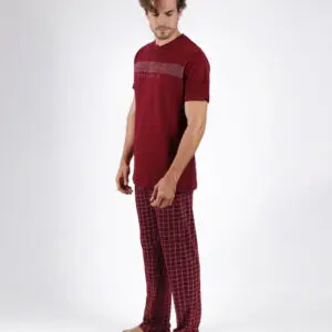 Pijama de manga corta y pantalón largo de hombre. Pijamas Antonio Miro