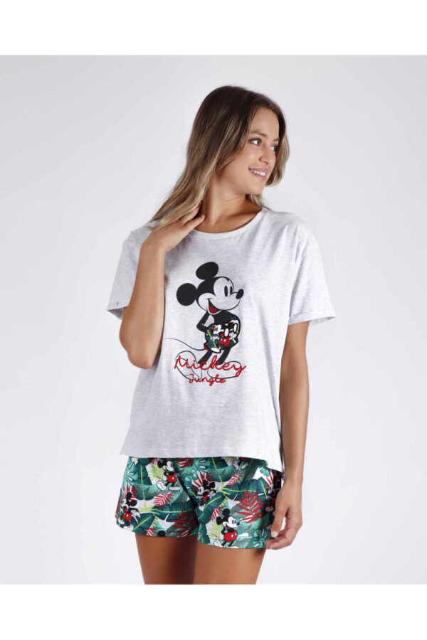 Pijama de verano para mujer de Disney de manga corta y pantalón corto estampado.