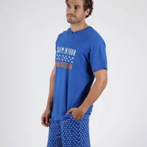 Pijama de verano hombre de manga corta y pantalón corto de hombre. Pijamas Admas