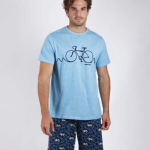 Pijama de hombre de verano de manga corta y pantalón corto de hombre. Pijamas Antonio Miro