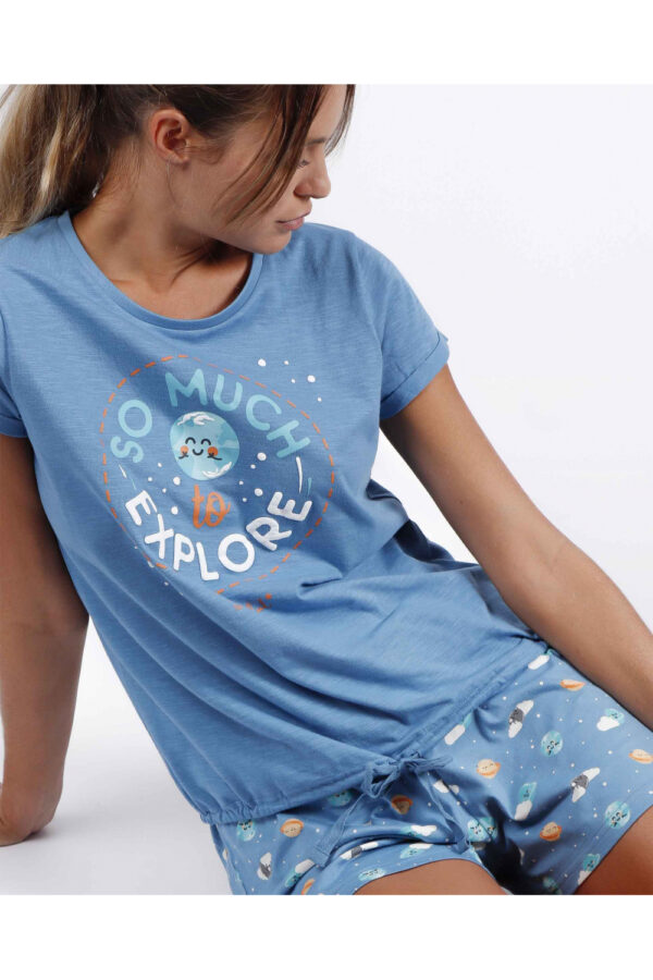 Pijama familiar de verano para mujer de manga corta y pantalón corto de la marca Mr. Wonderful