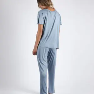 Pijama cómodo de mujer de manga corta y pantalón largo