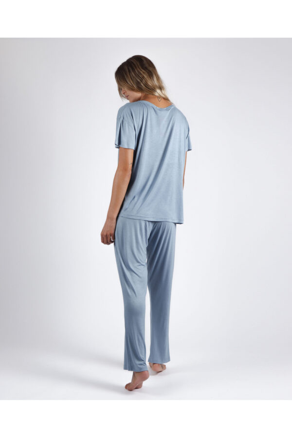 Pijama cómodo de mujer de manga corta y pantalón largo