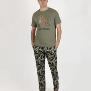 Pijama de manga corta y pantalón largo camuflaje de hombre Lois