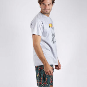 Pijama de hombre de verano de manga corta y pantalón corto con estampado de Tucan. Pijamas Antonio Miro