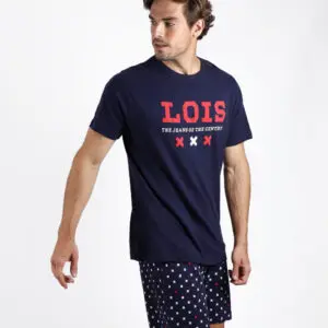 Pijama de verano para hombre de manga corta y pantalón corto de la marca Lois