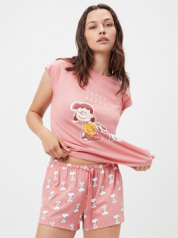 Pijama de verano de chica con estampado de Snoopy