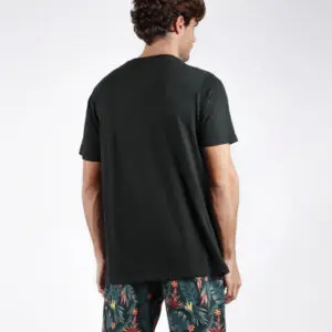 Pijama de hombre de verano de manga corta y pantalón corto con estampado tropical. Pijamas Antonio Miro