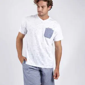 Pijama de hombre de verano de manga corta y pantalón corto Pijamas Antonio Miro