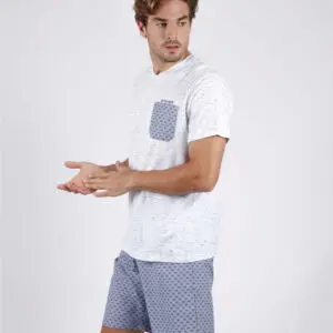 Pijama de hombre de verano de manga corta y pantalón corto Pijamas Antonio Miro