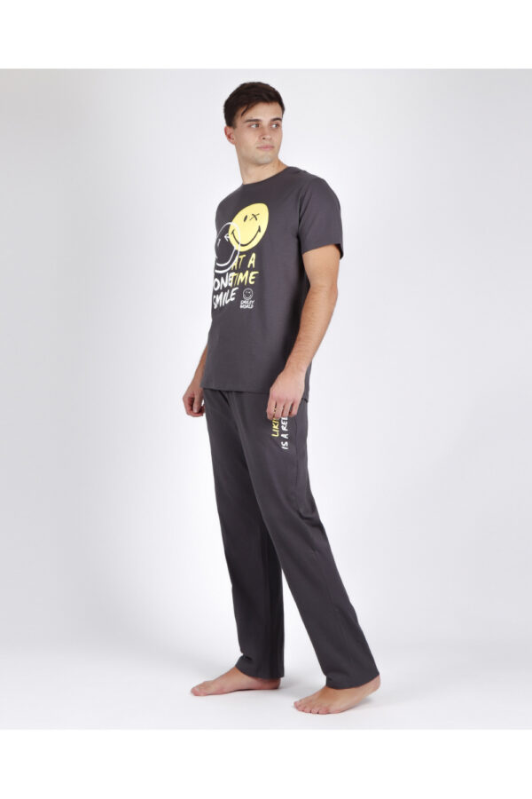 Pijama de hombre de verano de manga corta y pantalón largo. Marca Smiley World