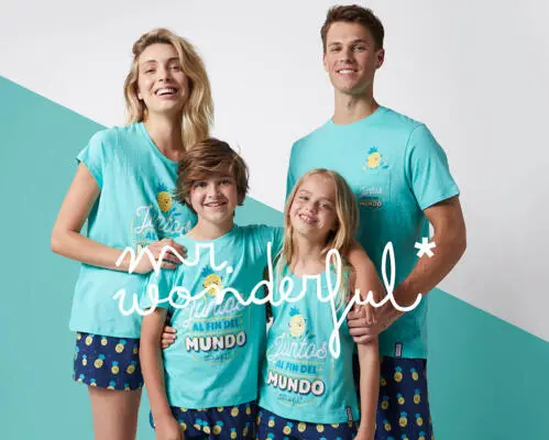 Pijama familiar de verano de la marca Mr. Wonderful