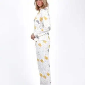 Pijama abierto de manga larga de mujer